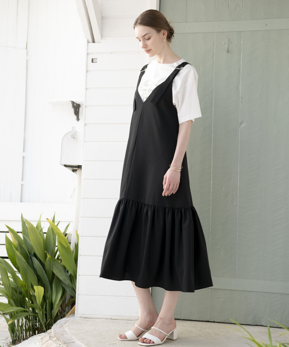 アンドクチュール「フリルギャザー切替ジャンスカ」|ワンピース|