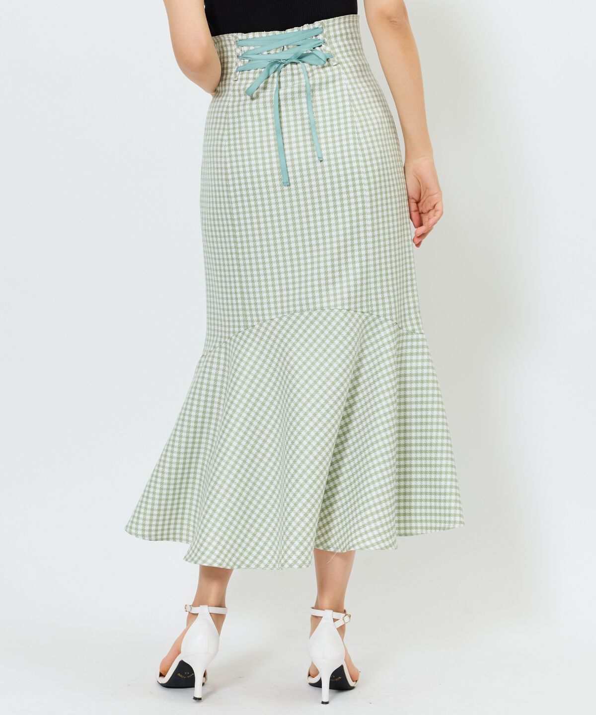 アンドクチュール「千鳥柄マーメイドスカート」|フレア|