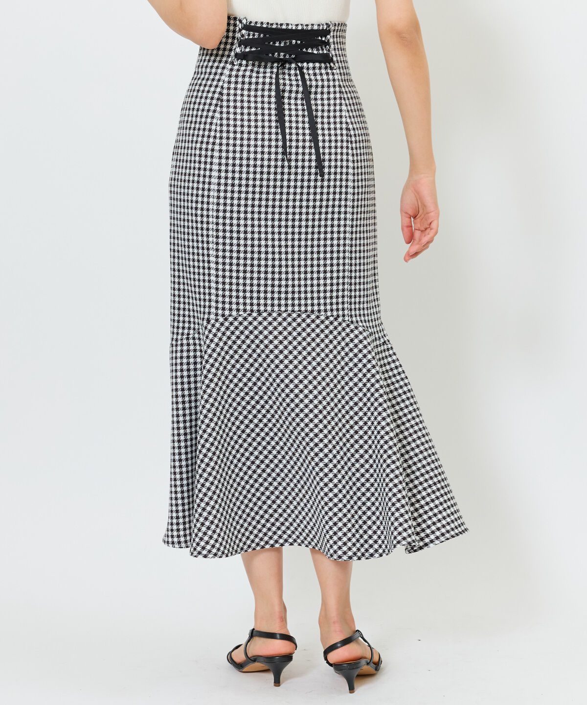 アンドクチュール「千鳥柄マーメイドスカート」|フレア|