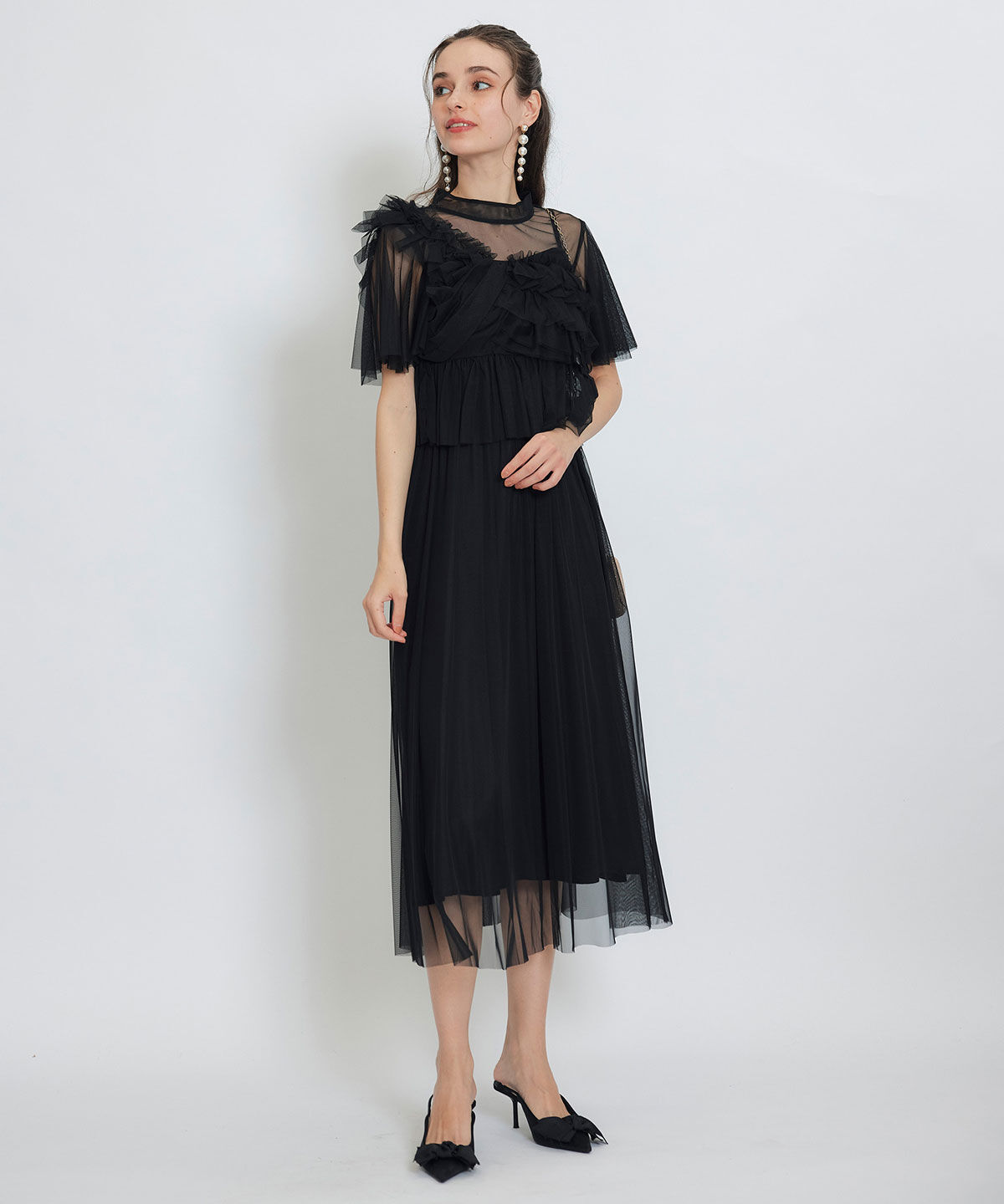 REDYAZEL「チュールフリルブラウス&times;キャミワンピースドレス」|ドレス|