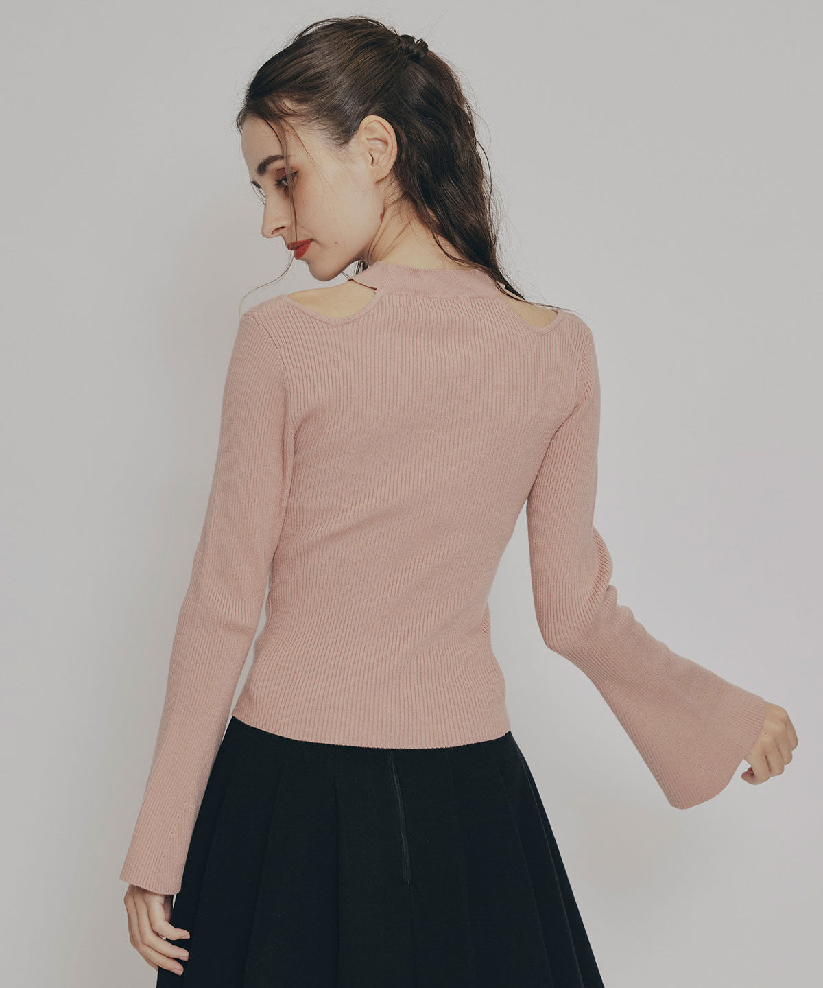 REDYAZEL「カットアウトリブニットトップス」|ニット・セーター|