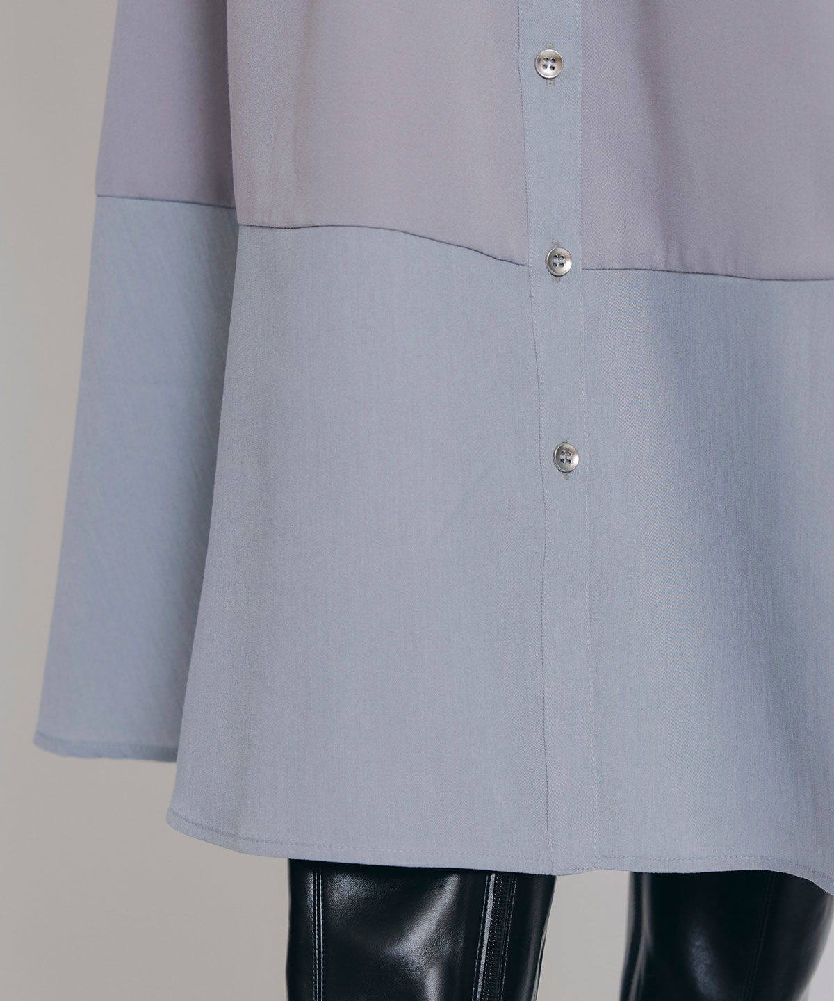 REDYAZEL「カラーブロッキングシャツロングフレアワンピース」|ワンピース|