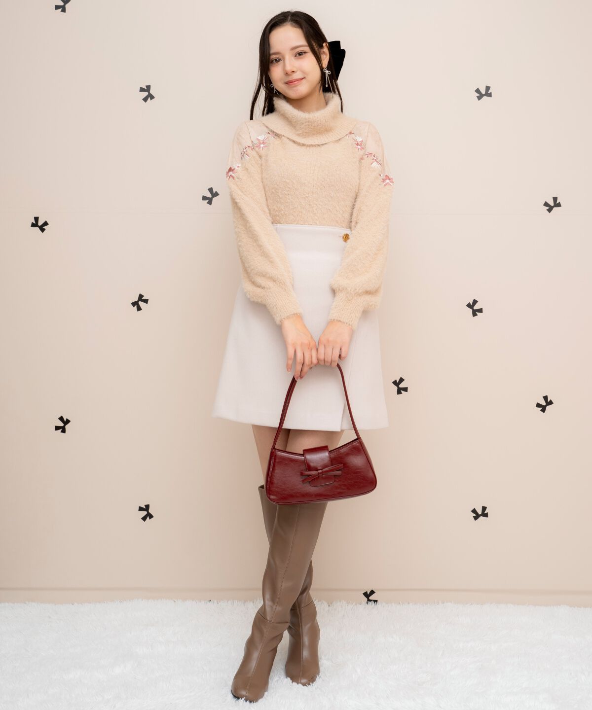 WILLSELECTION「刺繍シャギーニットプルオーバー」|ニット・セーター|