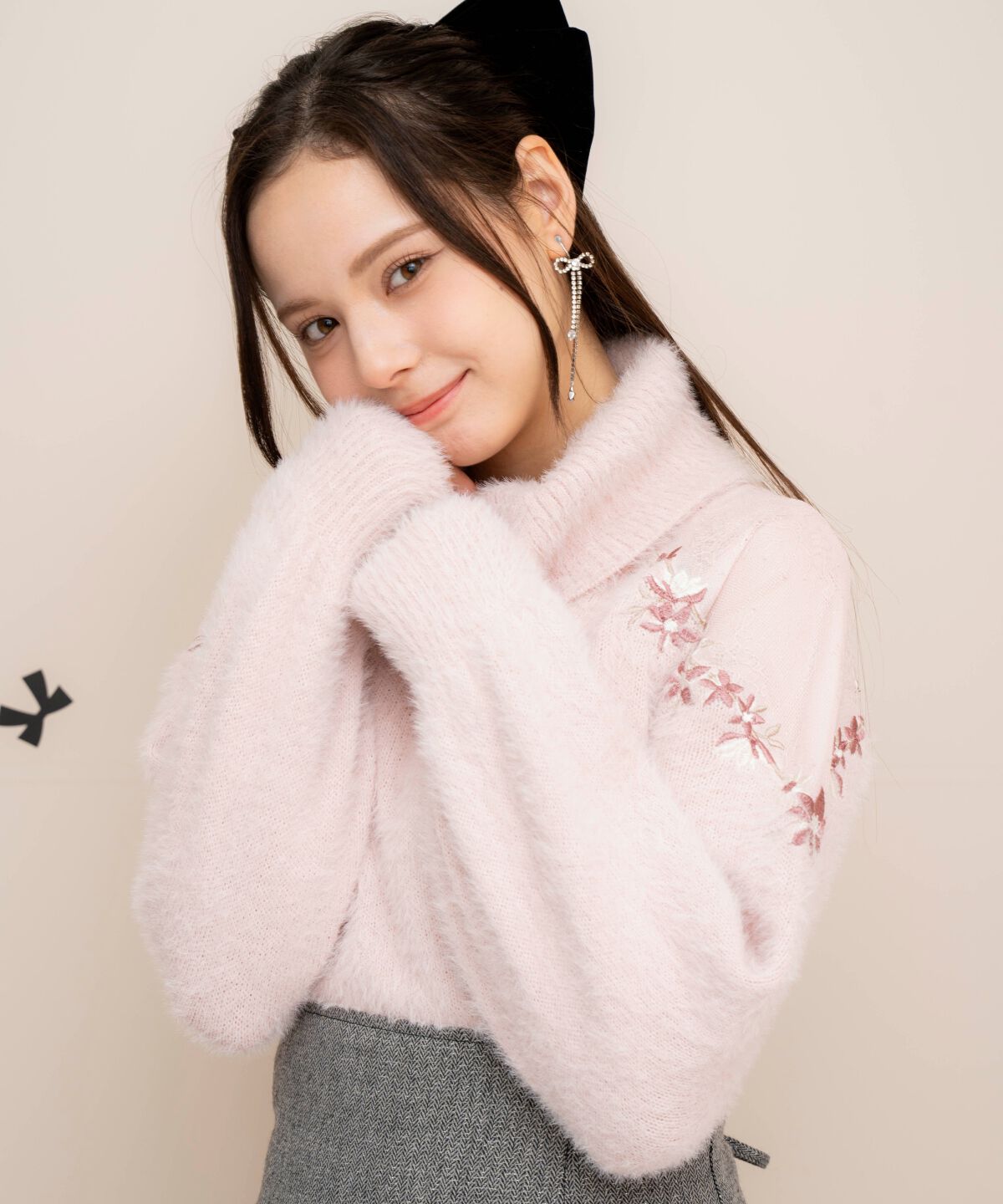 WILLSELECTION「刺繍シャギーニットプルオーバー」|ニット・セーター|ピンク