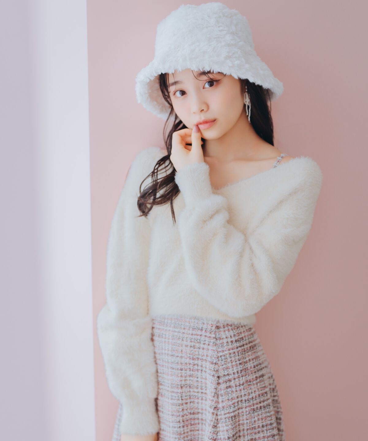 WILLSELECTION「シャギーニット&times;フレアワンピース」|ワンピース|