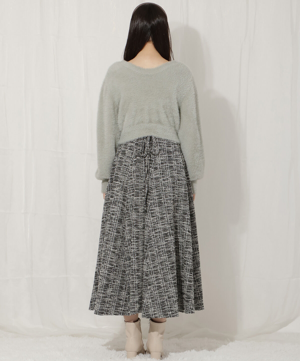 WILLSELECTION「シャギーニット&times;フレアワンピース」|ワンピース|