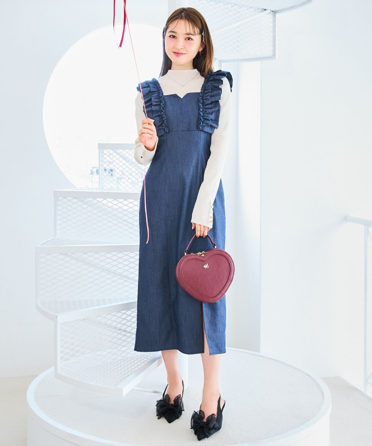 WILLSELECTION「フリルショルダースリットワンピース」|ワンピース|