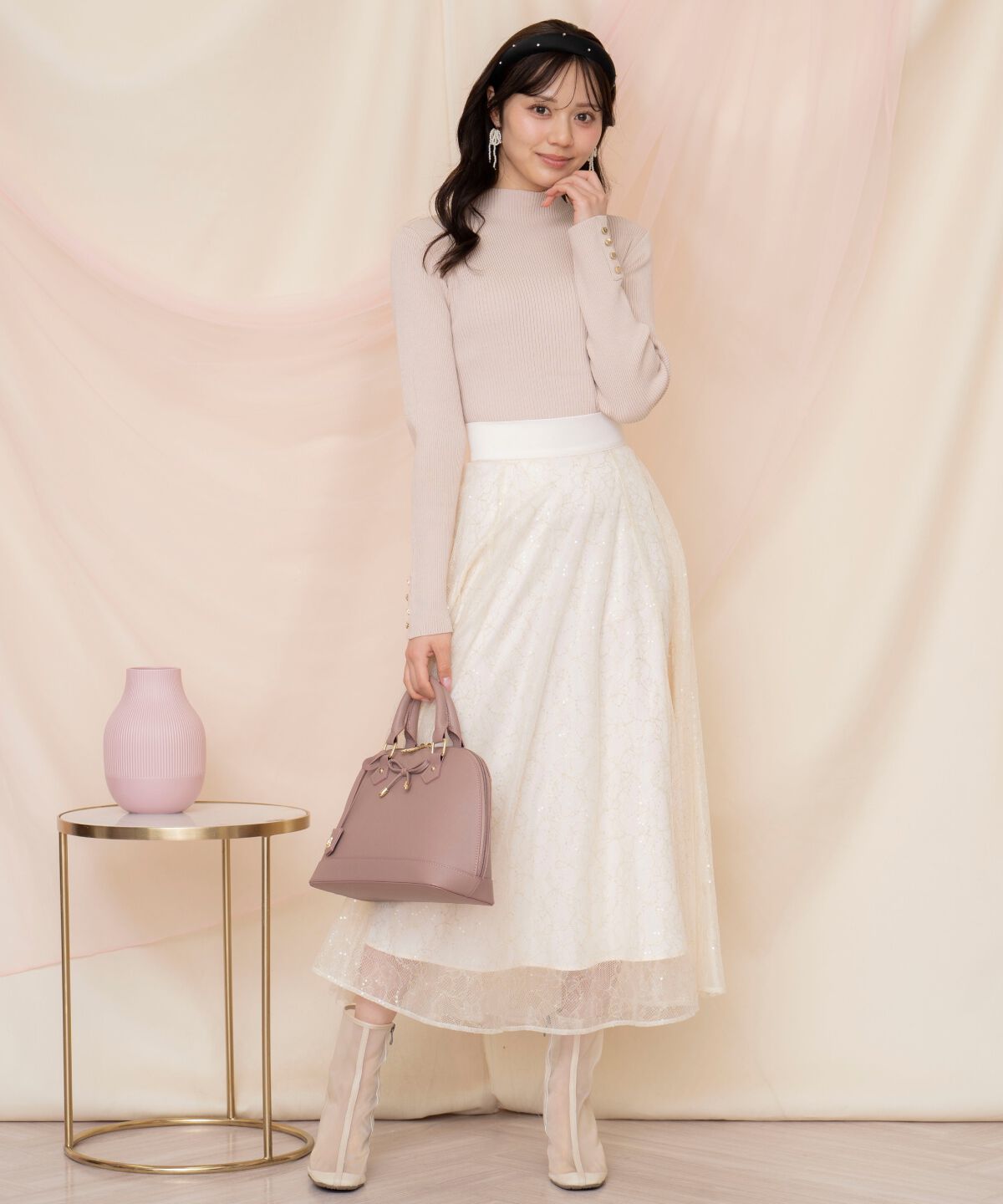 WILLSELECTION「袖口ボタンボトルネックリブニット」|ニット・セーター|