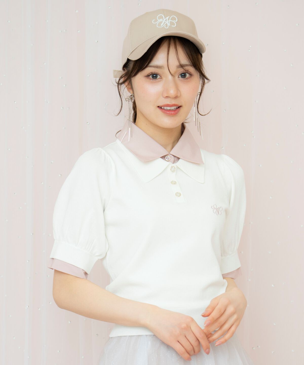 WILLSELECTION「レイヤード風ポロニット」|ニット・セーター|