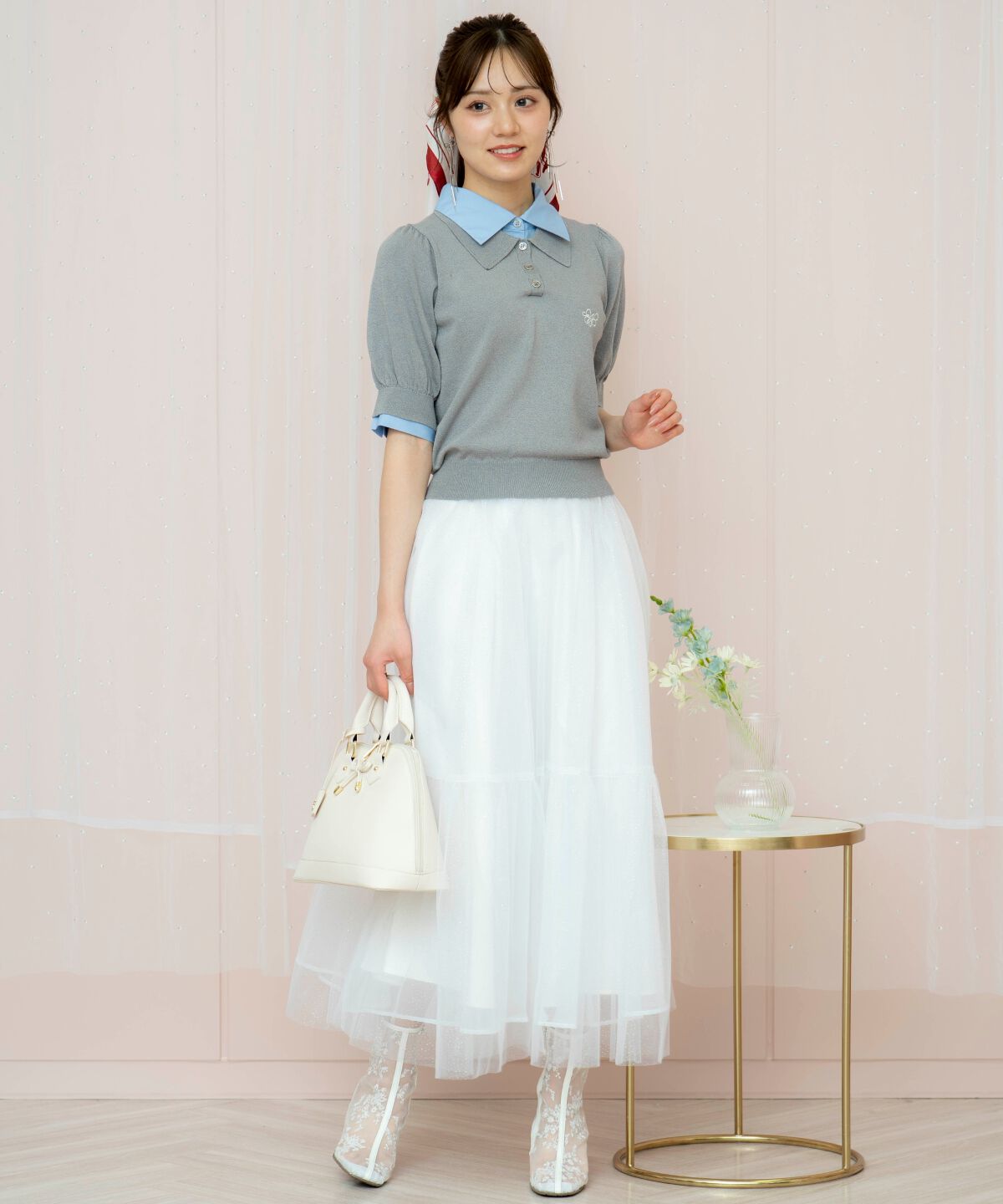 WILLSELECTION「レイヤード風ポロニット」|ニット・セーター|