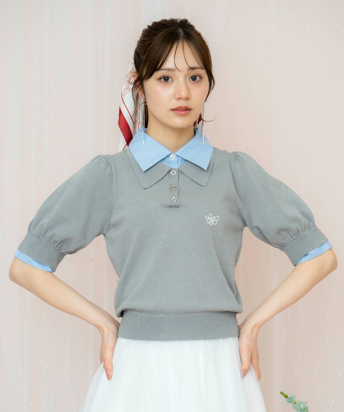 WILLSELECTION「レイヤード風ポロニット」|ニット・セーター|