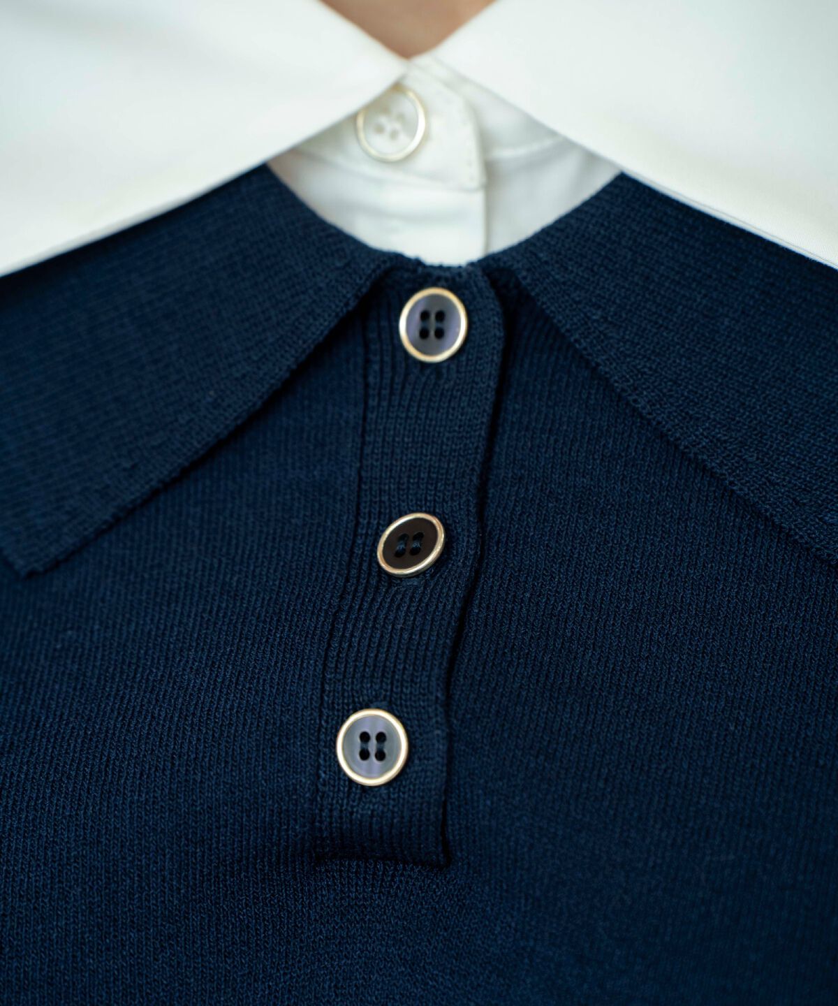 WILLSELECTION「レイヤード風ポロニット」|ニット・セーター|