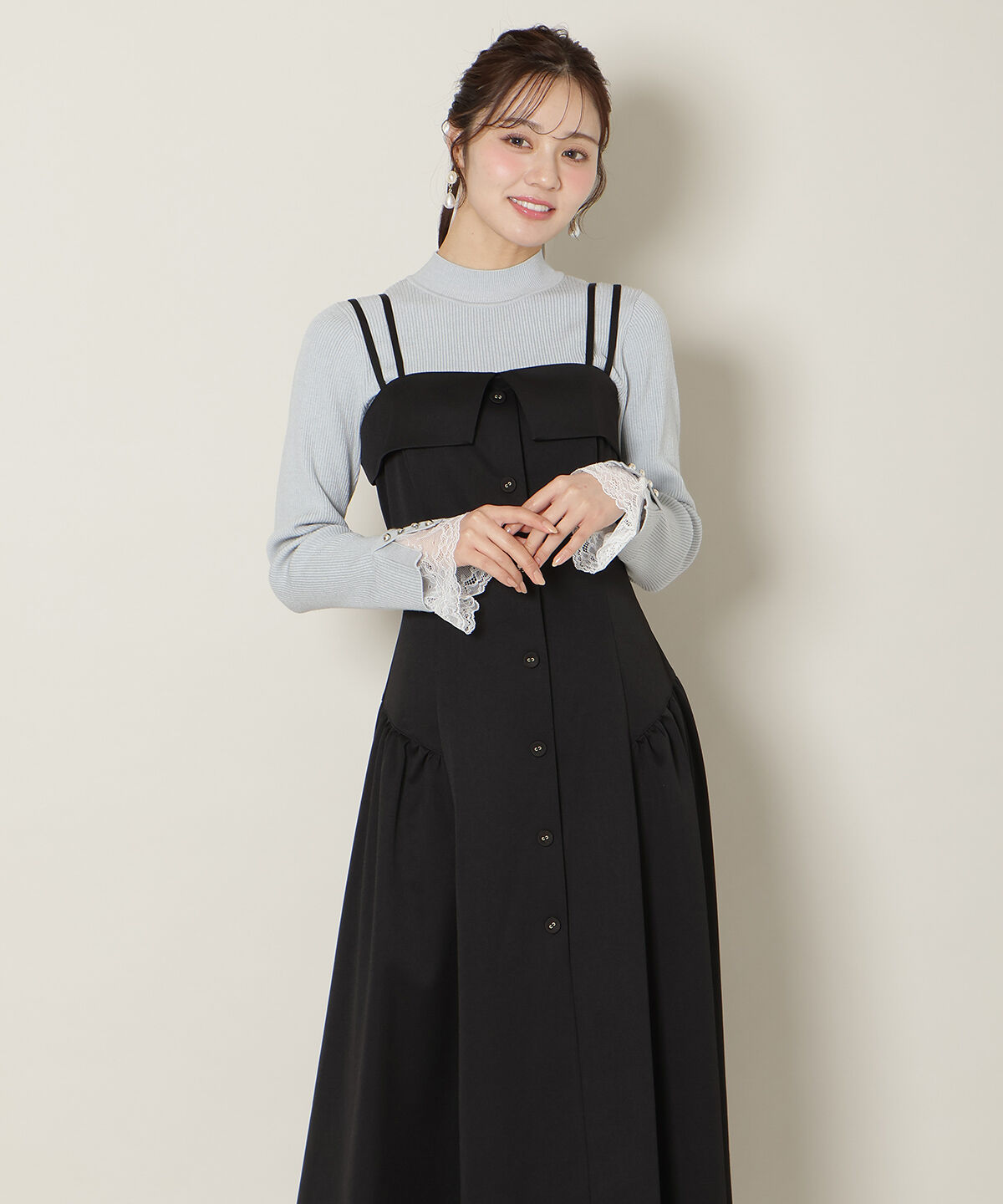 WILLSELECTION「ギャザー切替ストラップキャミワンピース」|ワンピース|