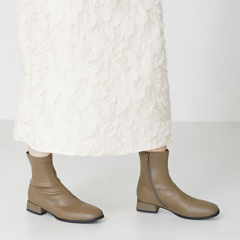 ORiental TRaffic「ストレッチフラットブーツ/31411」|ショートブーツ|GY