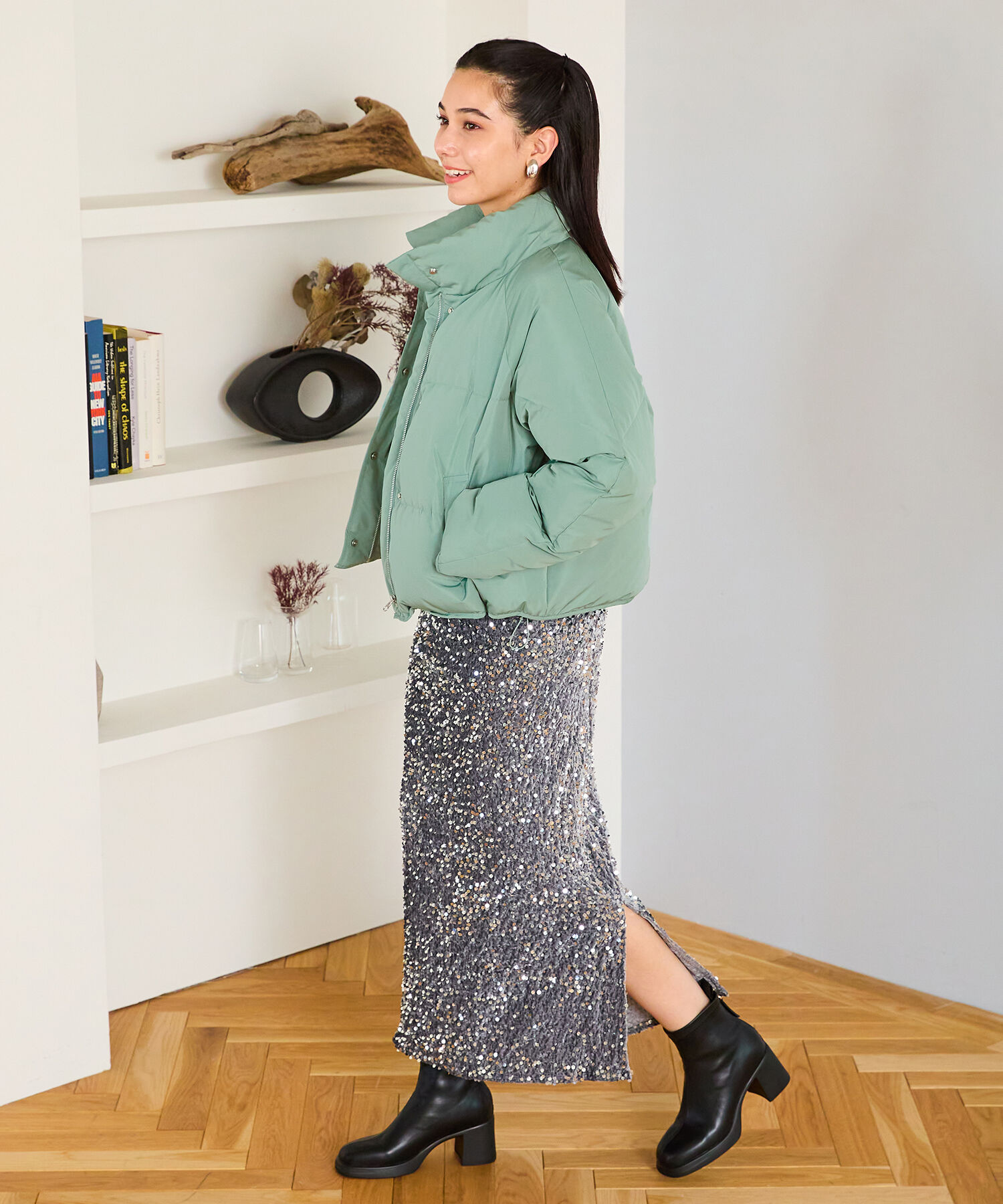 ORiental TRaffic「スタンドネック ショート ダウン ジャケット /MO43D02」|ダウン|