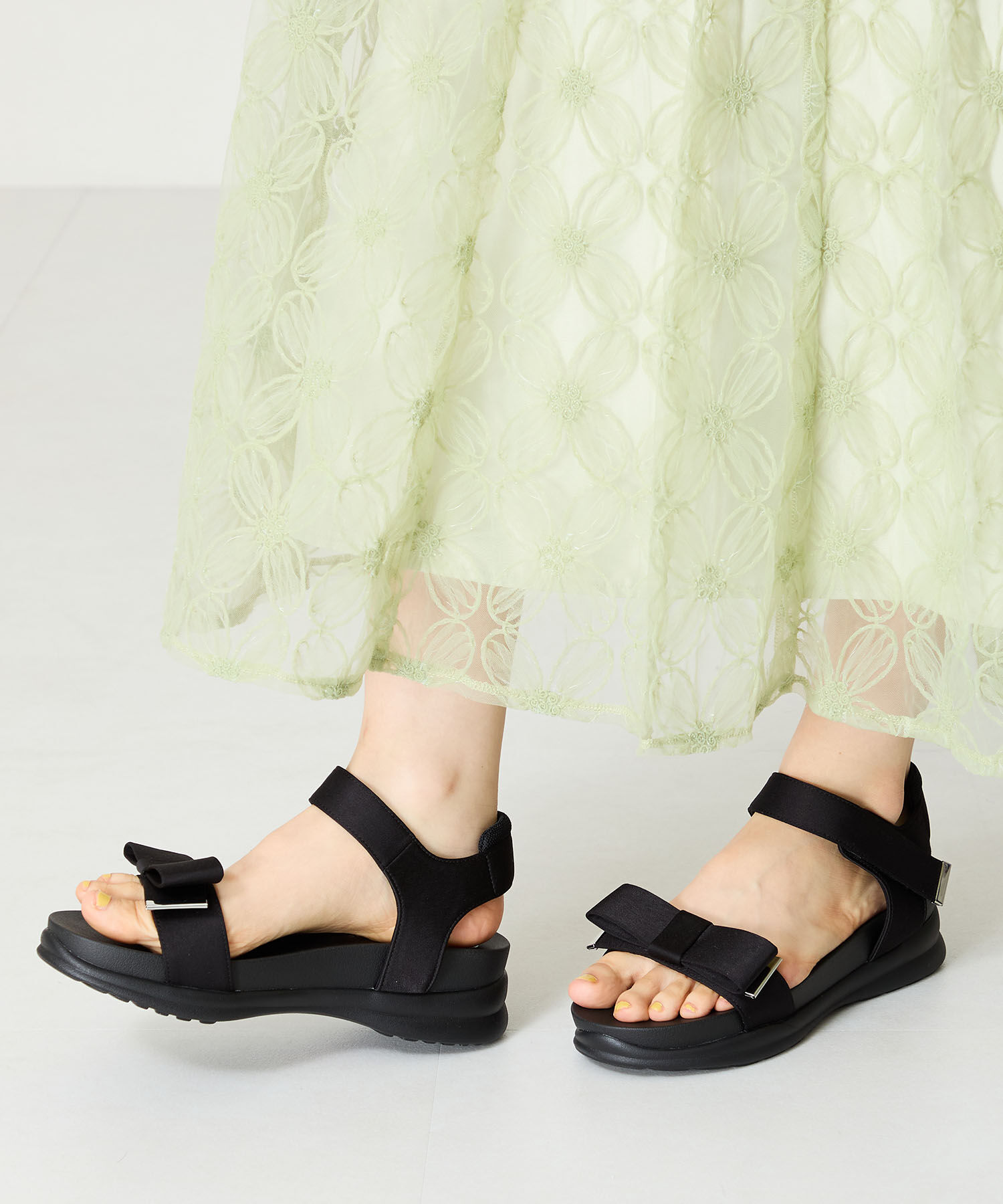 WA Oriental TRaffic「サテンリボン厚底サンダル/52219 厚底 人気 トレンド リボン」|サンダル|