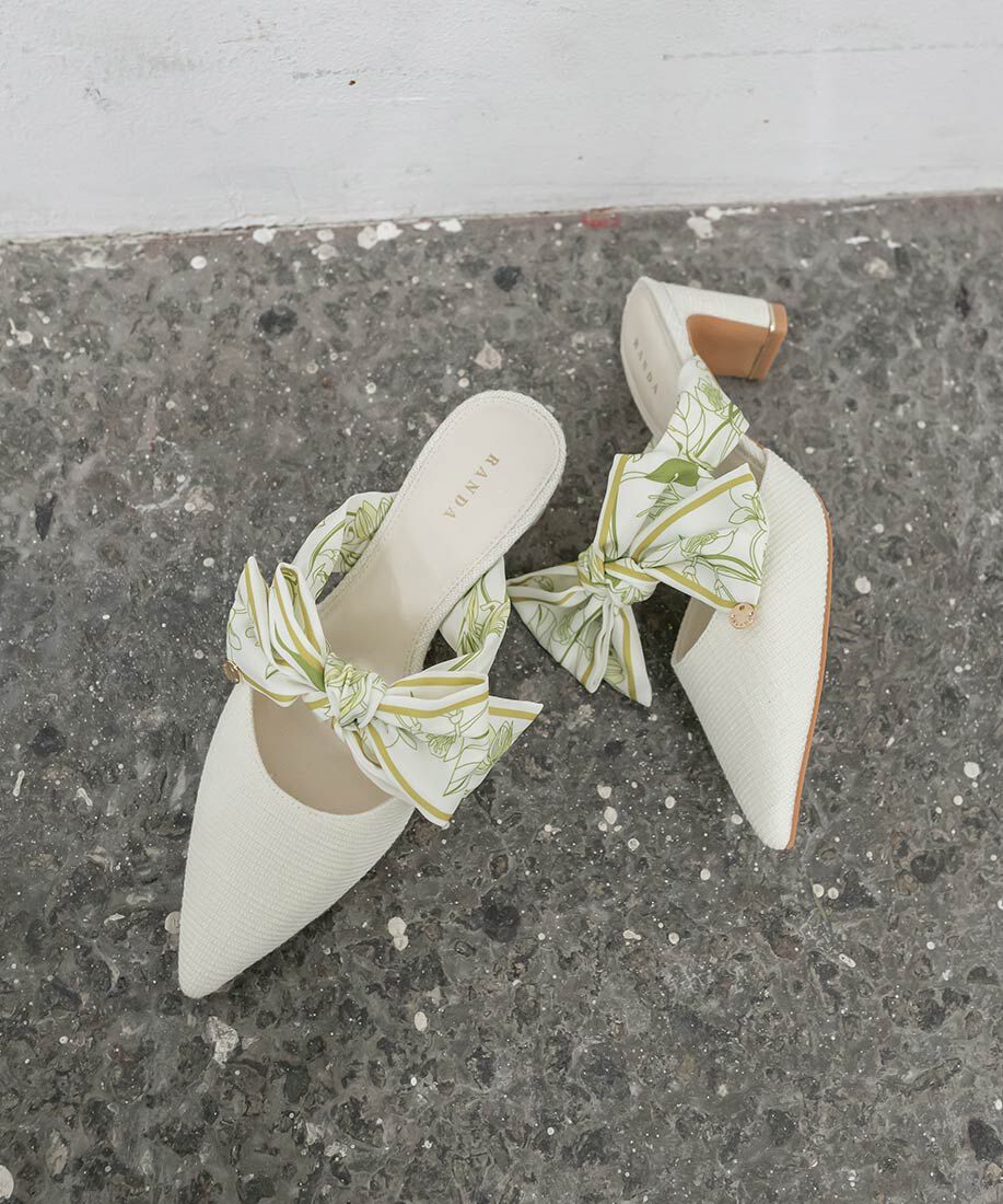  「スカーフリボンミュールパンプス」|パンプス|