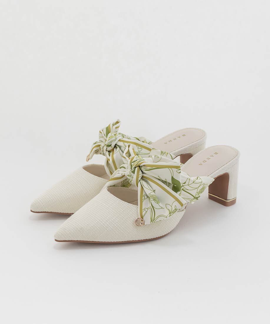  「スカーフリボンミュールパンプス」|パンプス|