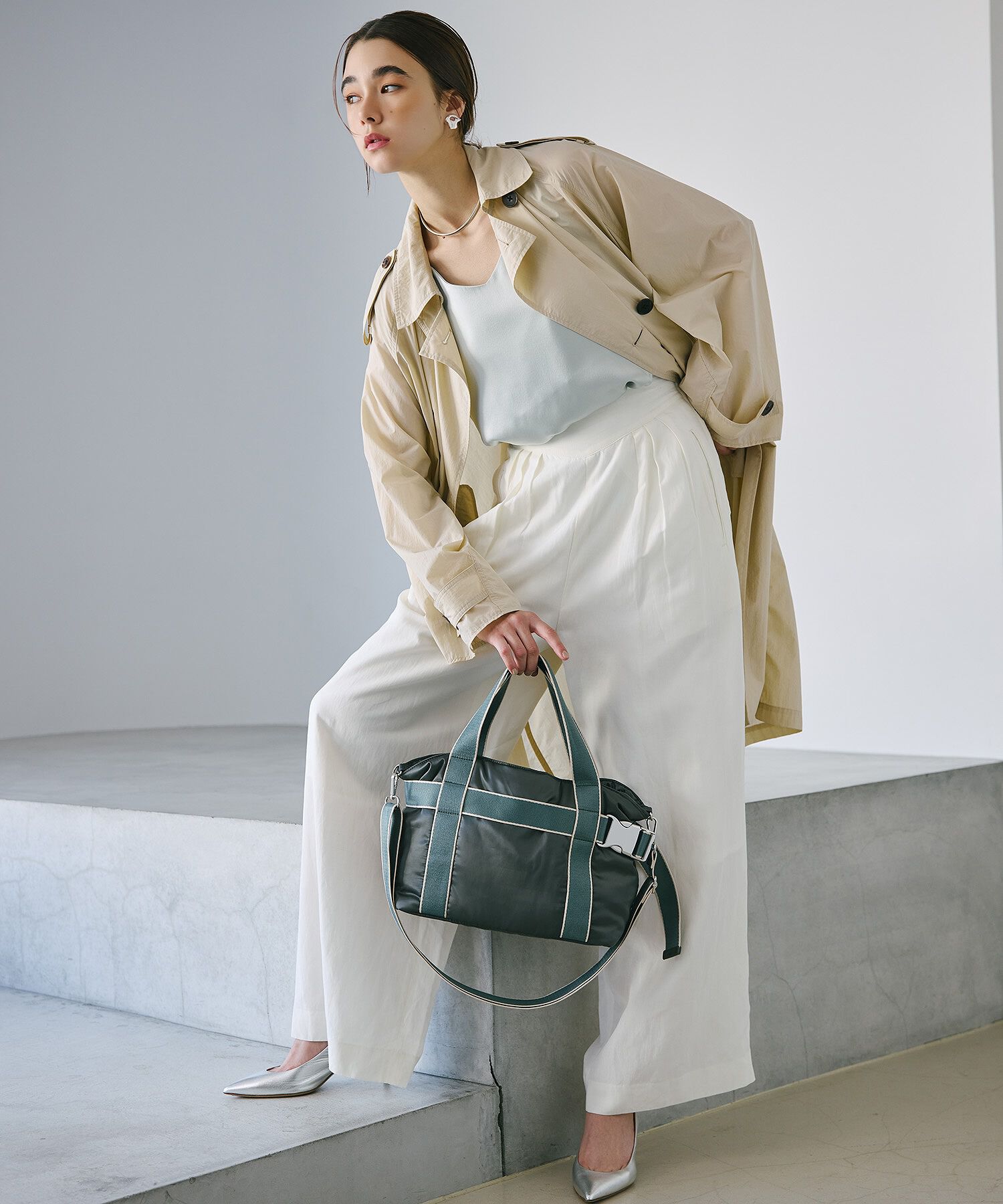 TOPKAPI TREASURE「【TREASURE TOPKAPI】パデット ベルト付き 2wayトートバッグ」|トートバッグ|