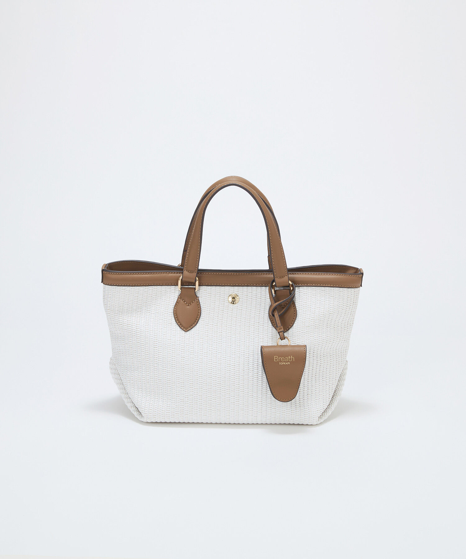 TOPKAPI BREATH「【Breath TOPKAPI】サングラスホルダー付き レザーコンビ カゴバッグ M 」|トートバッグ|