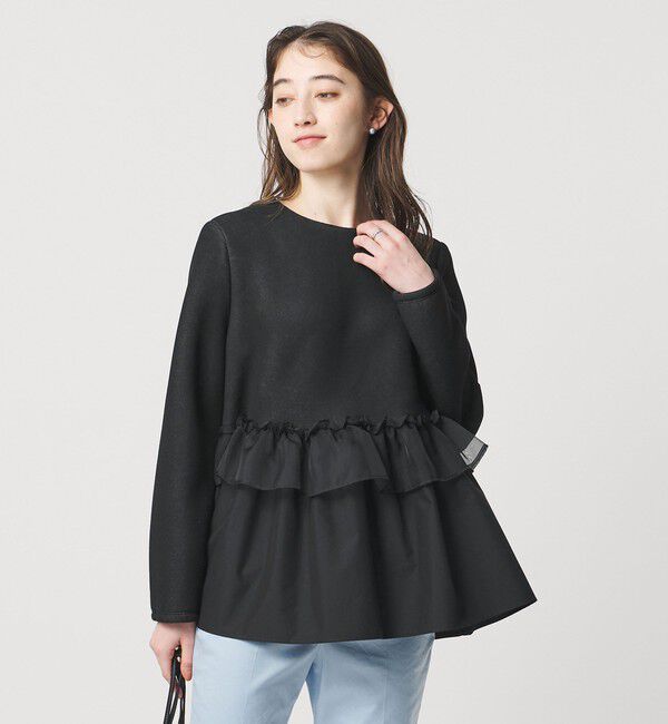 UNITED ARROWS「ペプラムフリル カットソー」|Tシャツ・カットソー|BLACK