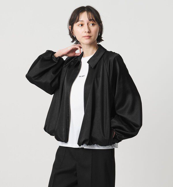 UNITED ARROWS「サテン ボリュームギャザー ブルゾン ‐ウォッシャブル‐」|ブルゾン・スタジャン|