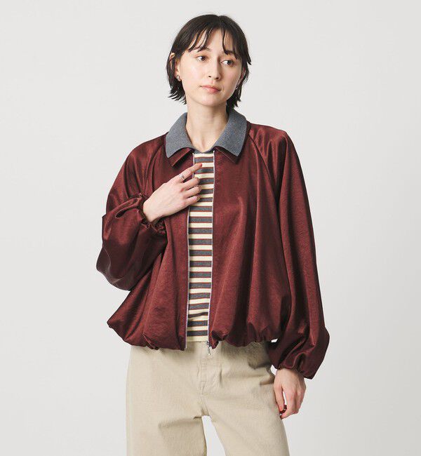 UNITED ARROWS「サテン ボリュームギャザー ブルゾン ‐ウォッシャブル‐」|ブルゾン・スタジャン|
