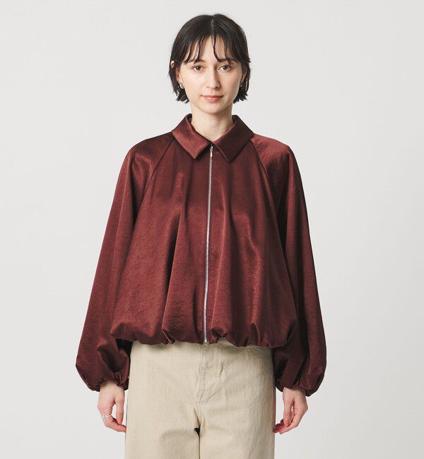UNITED ARROWS「サテン ボリュームギャザー ブルゾン ‐ウォッシャブル‐」|ブルゾン・スタジャン|