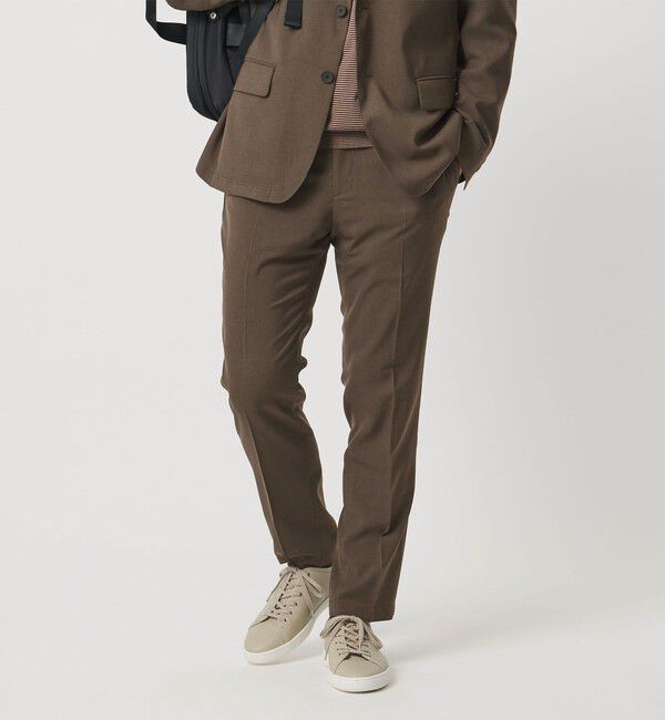 UNITED ARROWS「ウールルック ノープリーツ テーパード パンツ UA COZY　ウォッシャブル　ヨコストレッチ」|スラックス|