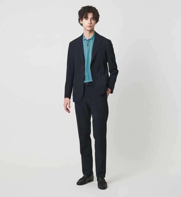 UNITED ARROWS「シアサッカー ノープリーツ スラックス COMFORT EASY‐MODEL ストレッチ」|スラックス|