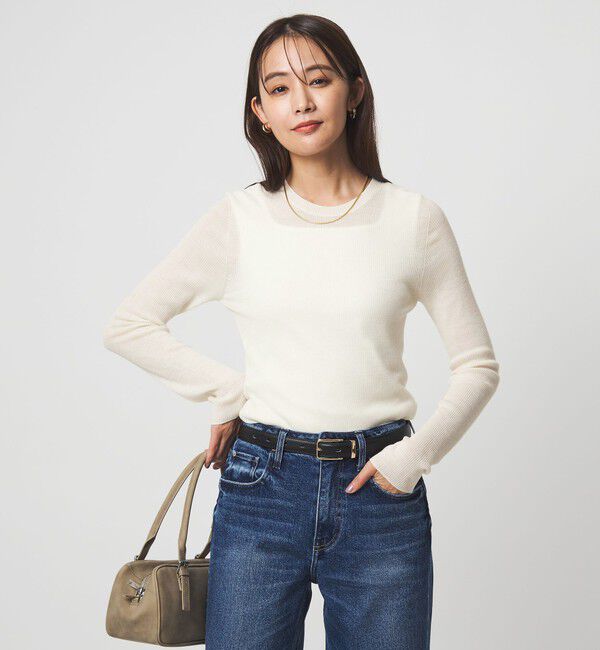 UNITED ARROWS green label relaxing「ウール シアー リブ クルーネック ニット ウォッシャブル」|ニット・セーター|