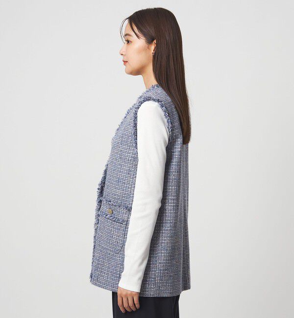 UNITED ARROWS green label relaxing「［size SHORTあり］ライト ツイードライク ジレ」|ベスト・ジレ|