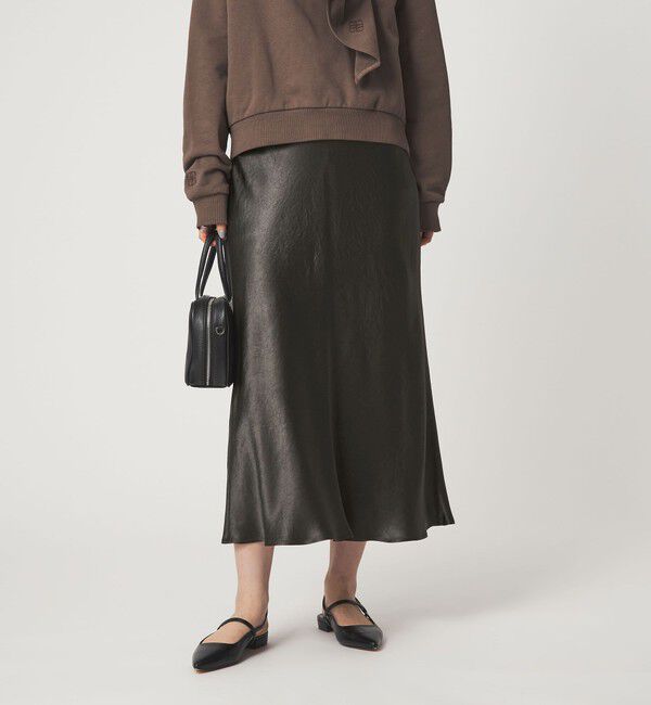 UNITED ARROWS green label relaxing「サテン ナロー スカート」|フレア|