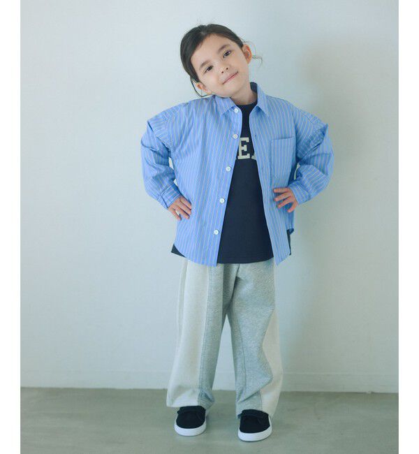 UNITED ARROWS green label relaxing「裏毛 切り替え ワイドパンツ / キッズ  100cm-160cm」|チノ|