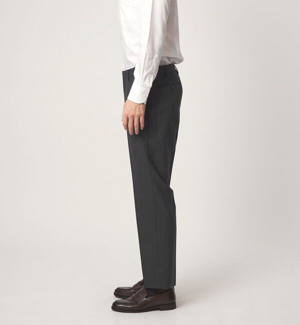 UNITED ARROWS green label relaxing「TW メランジ トロピカル スタンダード スラックス -ウォッシャブル・ストレッチ・ウエストアジャスター-」|スラックス|