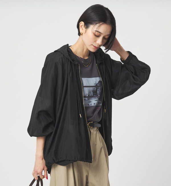 UNITED ARROWS green label relaxing「シアー ギャザー フード ブルゾン」|ブルゾン・スタジャン|