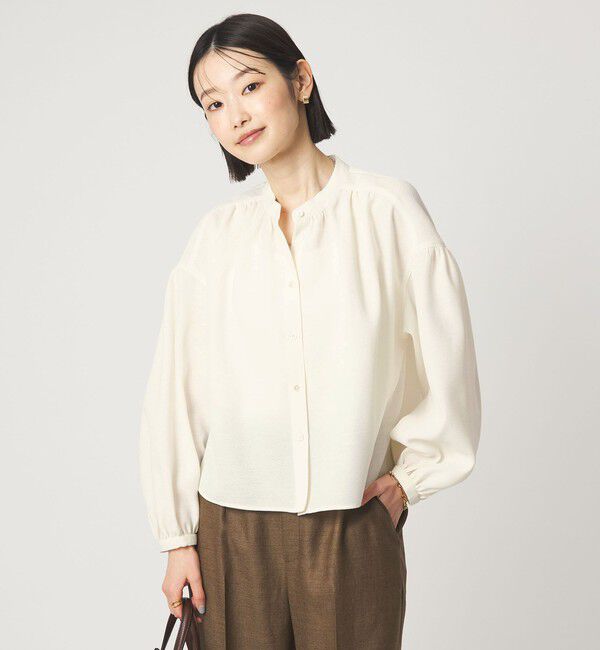 UNITED ARROWS green label relaxing「袖ボリューム ギャザー ブラウス マシンウォッシャブル 通気性」|シャツ・ブラウス|