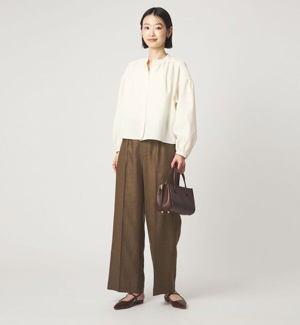 UNITED ARROWS green label relaxing「袖ボリューム ギャザー ブラウス マシンウォッシャブル 通気性」|シャツ・ブラウス|