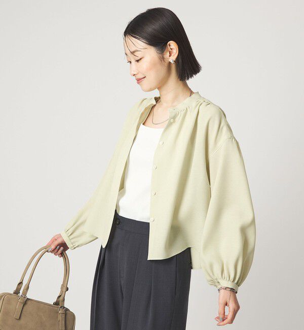 UNITED ARROWS green label relaxing「袖ボリューム ギャザー ブラウス マシンウォッシャブル 通気性」|シャツ・ブラウス|