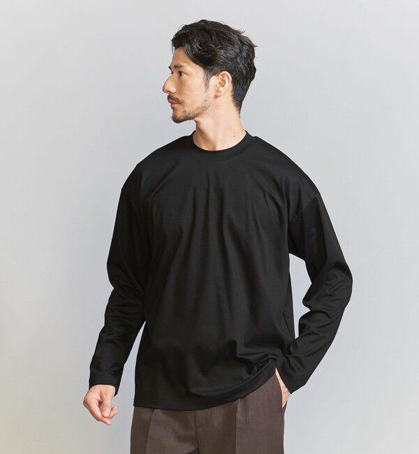 BEAUTY&YOUTH UNITED ARROWS「【WEB限定 WARDROBE SMART】NORITAKE クルーネック リラックス テーパード カットソー」|Tシャツ・カットソー|BLACK