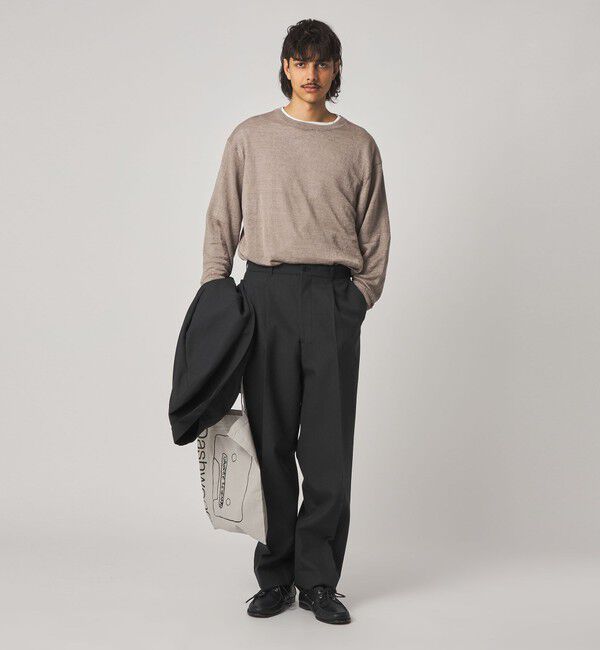 STEVEN ALAN「＜Steven Alan＞ ウール オックスフォード アウト ワンプリーツ スラックス」|スラックス|