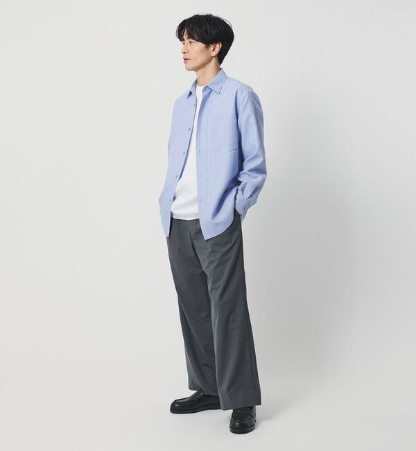 BEAUTY&YOUTH UNITED ARROWS「ライト リネンタッチ ストライプ レギュラー シャツ FORM TAPERD型」|シャツ・ブラウス|