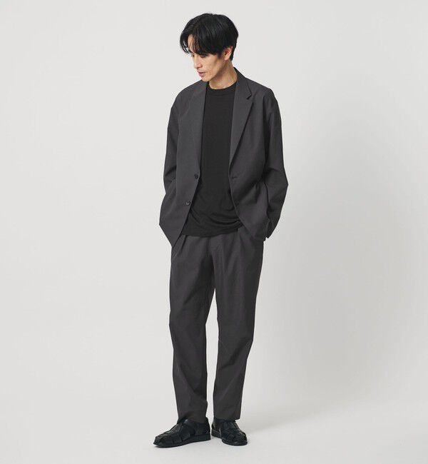 BEAUTY&YOUTH UNITED ARROWS「KOMATSU PACK 1プリーツ イージー ワイド テーパード パンツ NO.9 セットアップ対応 撥水 ウォッシャブル」|チノ|