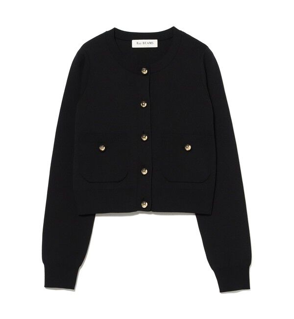 Ray BEAMS 「メタル ボタン クルーネック カーディガン」|カーディガン|