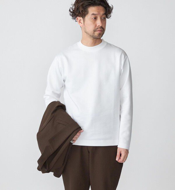 SHIPS「SHIPS:  ハイゲージ クルーネック ダンボールニット 長袖Tシャツ」|Tシャツ・カットソー|