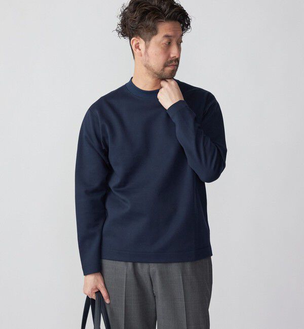 SHIPS「SHIPS:  ハイゲージ クルーネック ダンボールニット 長袖Tシャツ」|Tシャツ・カットソー|