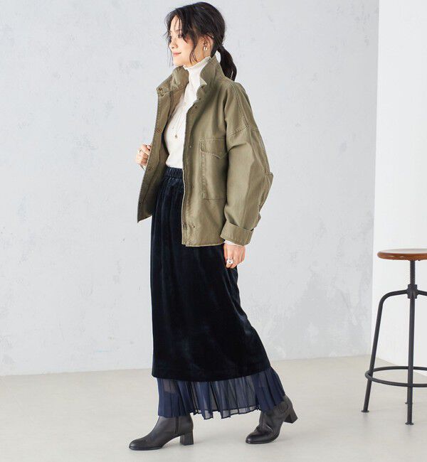 SHIPS for women「〈洗濯機可能〉ミリタリー バックサテン スタンドカラー ブルゾン」|ミリタリー・モッズコート|