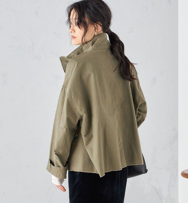 SHIPS for women「〈洗濯機可能〉ミリタリー バックサテン スタンドカラー ブルゾン」|ミリタリー・モッズコート|