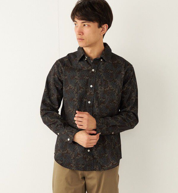 SHIPS Colors 「SHIPS Colors:〈洗濯機可能〉プリント ロングスリーブ シャツ」|シャツ・ブラウス|ブラウン