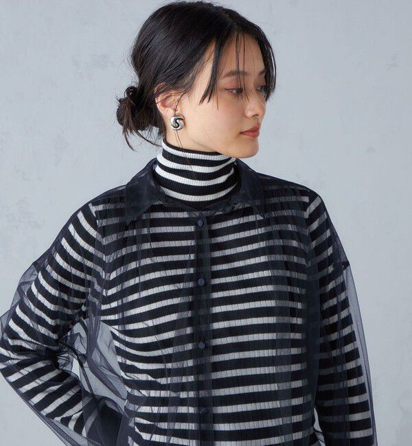 SHIPS for women「〈手洗い可能〉チュール ビッグ シャツ ◇」|シャツ・ブラウス|